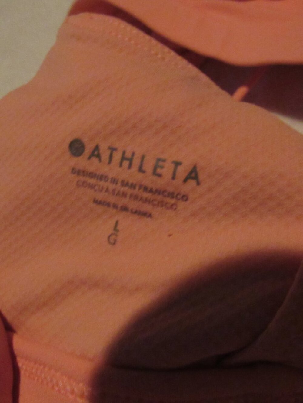 Athleta Coral Sports Bra Size Large USED - Picture 3 of 3
